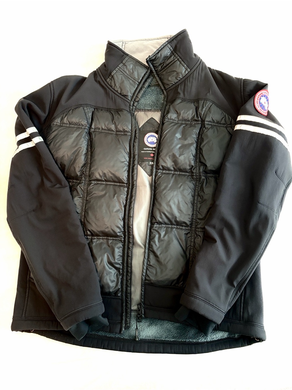 Mens Canada Goose Black Hybridge Polartec Puffer Jacket sz XL